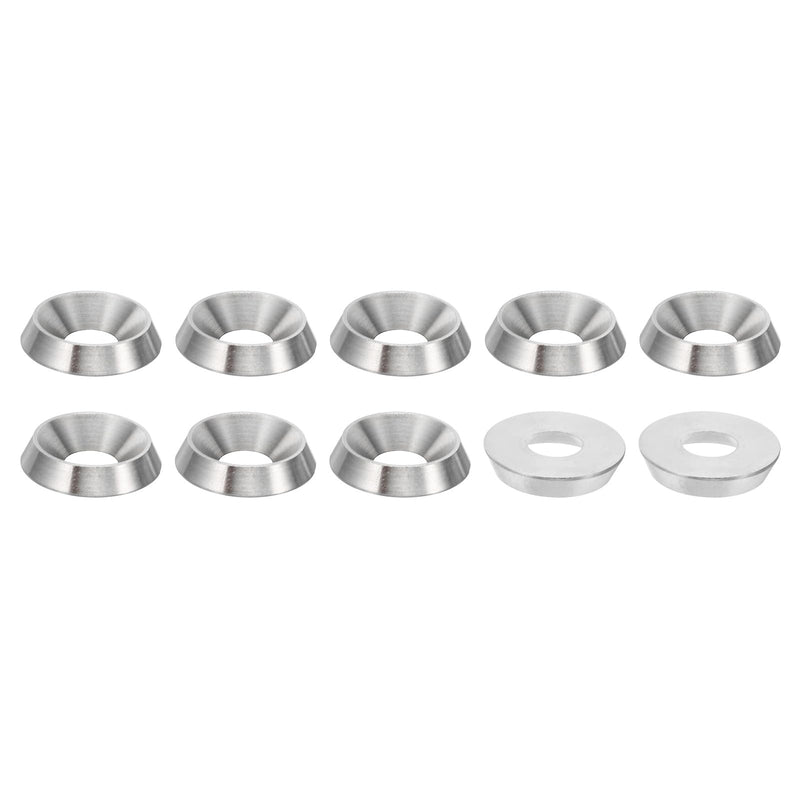 PATIKIL M8 Finish Countersunk Washer, 10pcs 22mm Dia. 4.5mm Tall Solid 304 Stainless Steel CNC Finish Cup Washer Screw Head Gasket for Industrial Construction 10 M8 x22mm x 4.5mm