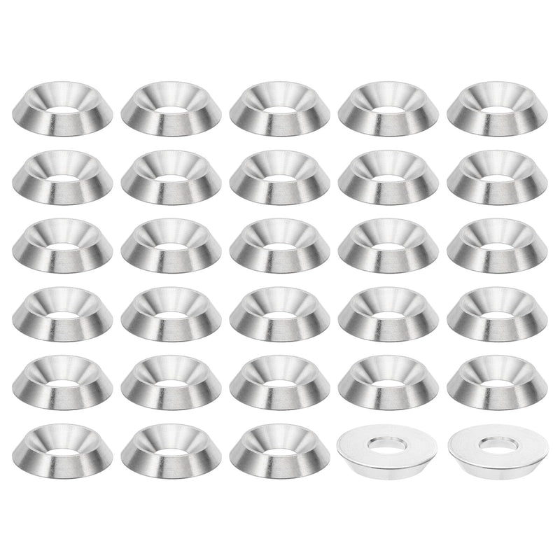 PATIKIL M6 Finish Countersunk Washer, 30pcs 18mm Dia. 3.5mm Tall Solid 304 Stainless Steel CNC Finish Cup Washer Screw Head Gasket for Industrial Construction M6 x 18mm x 3.5mm 30