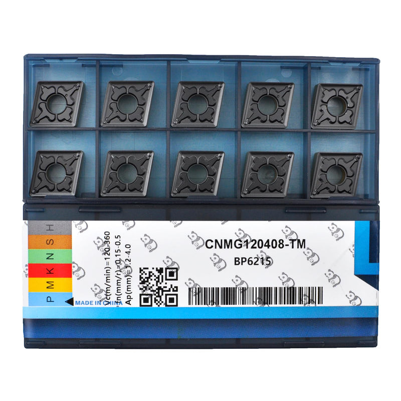 Carbide Turning Inserts CNMG 432 TM / CNMG120408 for Semi-Finishing Cutting Steel, Cnmg Insert for Metal Lathe Turning Tools, 10 PCS CNMG432-TM