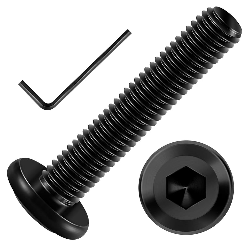 M6 x 35mm 20Pcs Flat Head Hex Socket Cap Screws Bolts, 304 Stainless Steel Furniture Bolts Full Thread, Black Oxide & Hex Spanner Black-M6 20