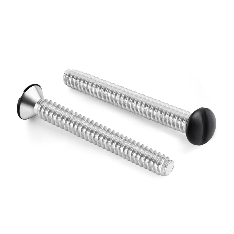 #6-32 x 1 Oval Head Milled Slot Replacement Wall Plate Screws, Full Thread, Black, 50 PCS 6-32 x 1"