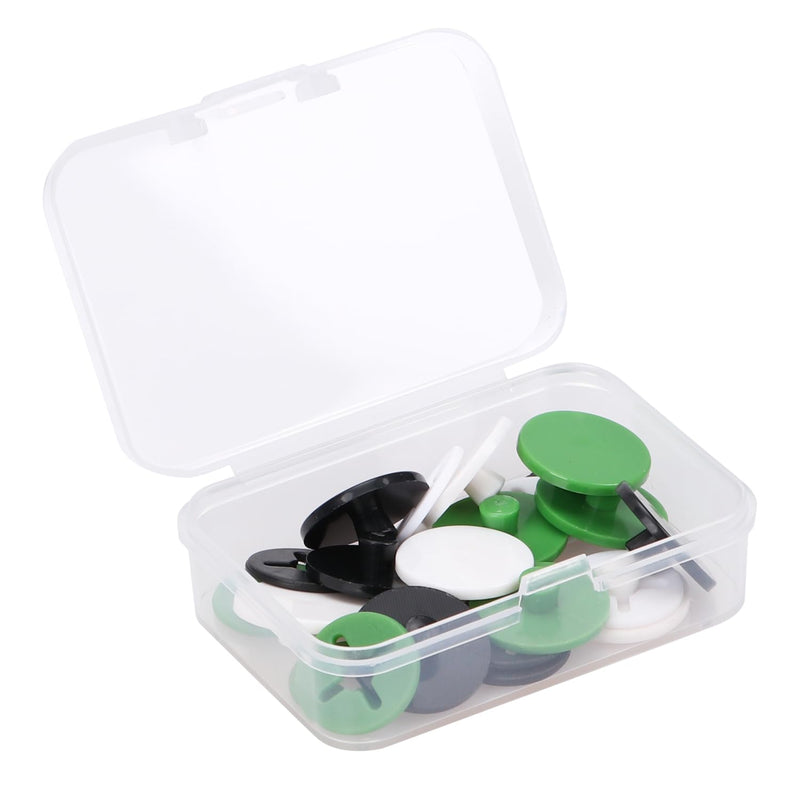 Running Bib Clips 12Pcs Race Bib Holder Running Bib Clip Running Bib Fixing Clips Running Bib Buckles for Runners Marathon, Skating, Track and Field Green,Black,White