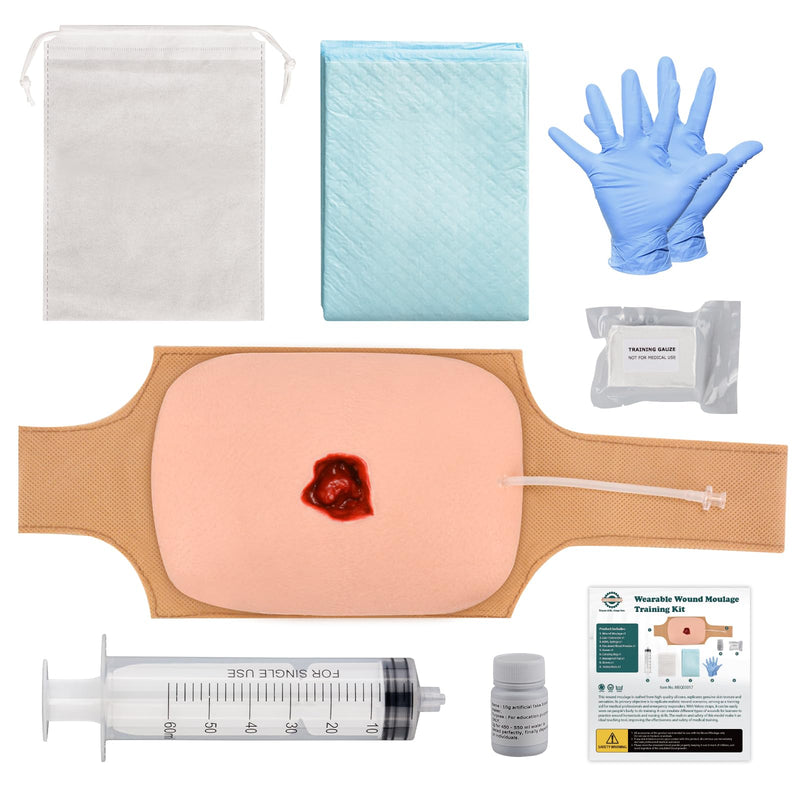 Wound Packing Trainer, Stop Bleeding Trainer with Bleeding Function, Wearable Wound Moulage Training Kit