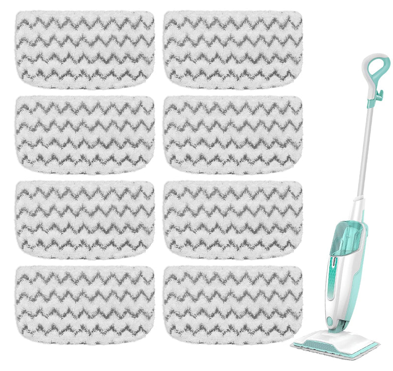 8 Pack Microfiber Steam Mop Replacement Pads for Shark Steam Mop S1000, S1000A, S1000C, S1000WM, S1001C - Dirt Grip, Washable & Reusable for All Floor Clean
