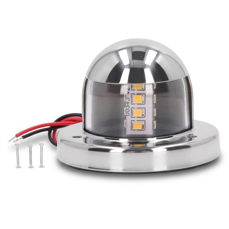 FTVOGUE Boat Anchor Stern Light, LED 12V DC White Navigation Light for Yachts Pontoons Stainless Steel IP66 135 Degree 2NM Visible Foldable Base 1 Pack