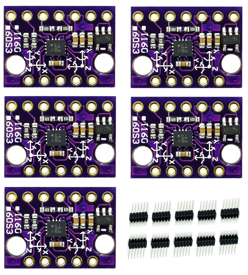 5pcs GY-BMI160 Module 6DOF 6-Axis Angular Velocity Gyroscope + Gravity Acceleration Sensor IICSPI, Gravity Sensor Accelerometer Gyroscope Acceleration Gravity Sensor IIC I2C SPI 3-5V