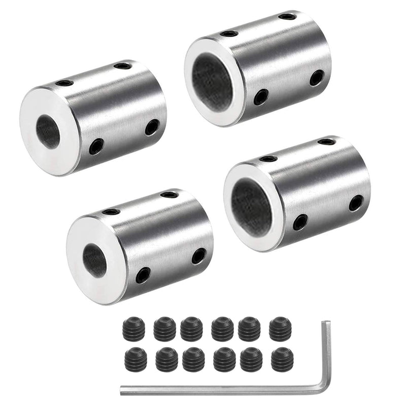 4Pcs 8mm to 12mm Rigid Motor Shaft Coupling Coupler Sleeve Coupling Adapter for 3D Printers RC Motor Accessories