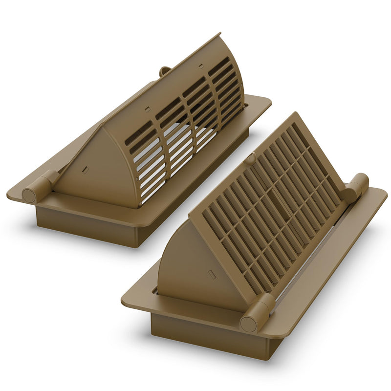 Floor Vent Cover 2 Pack, Heat Air Vent Deflectors for Home Floor 4 '' x 10 '', Adjustable Pop Up Floor Vent Register Use for Home, Office, Brown Brown 4X10''
