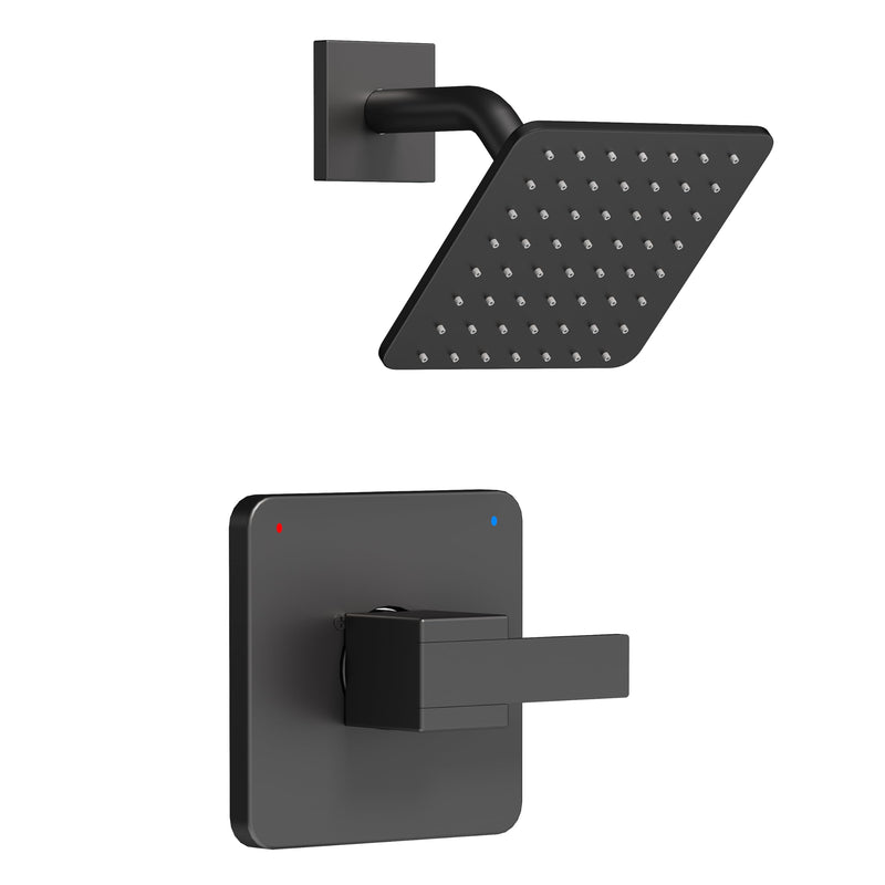 Replacement for Delta Faucet Shower Trim Kit 14 Series, Bathroom Shower Faucet Set with 6-Inch Matte Black Shower Head（Valve/Cartridge Not Included）