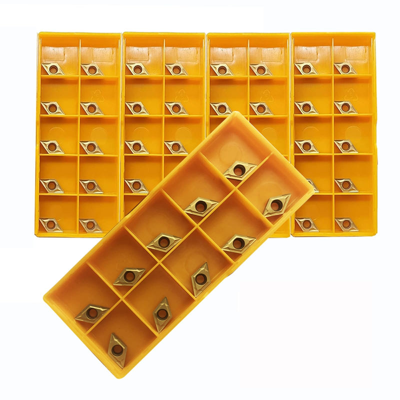 50pcs DCMT21.51 DCMT070204 Carbide Inserts Lathe Turning Inserts Turning Tool Multilayer Coated CNC Lathe Inserts for SDJCR Lathe Turning Tool Holder Replacement Insert 50pcs DCMT21.51 DCMT070204