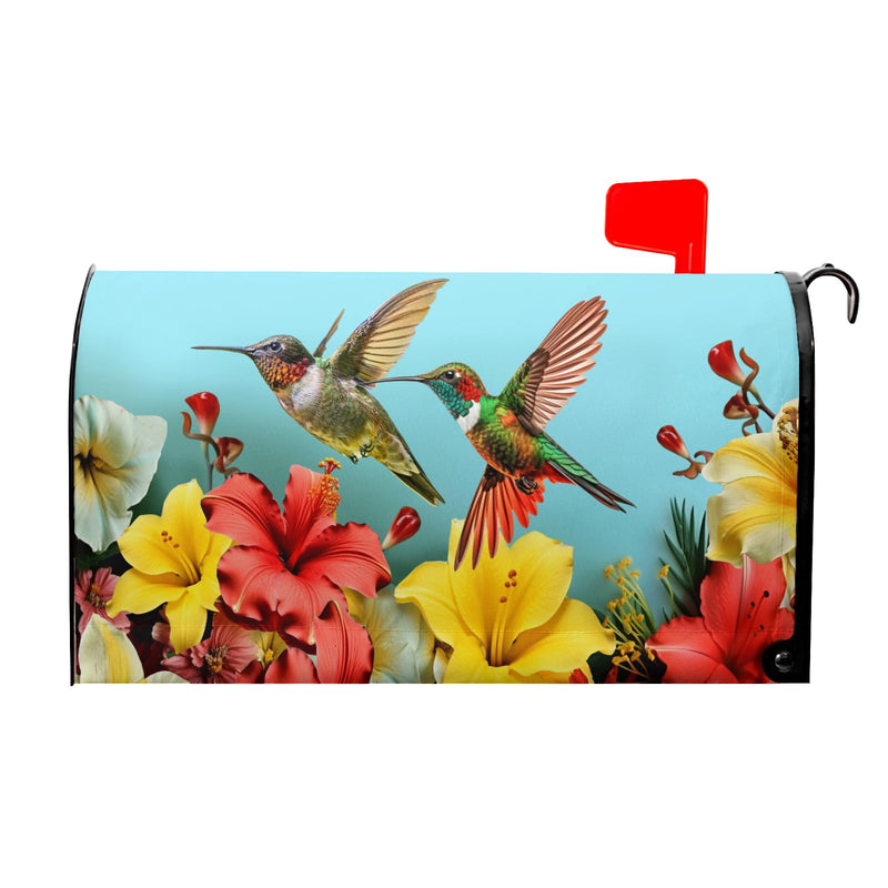 Spring Birds Mailbox Cover Rustic Spring Flowers Mailbox Covers Magnetic Large Size 25.5" x 21" Farmhouse Holiday Mailbox Covers Magnetic Mailbox Wrap Post Letter Box Decor for Home Garden Yard Welcome Spring 25.5x21 Inch