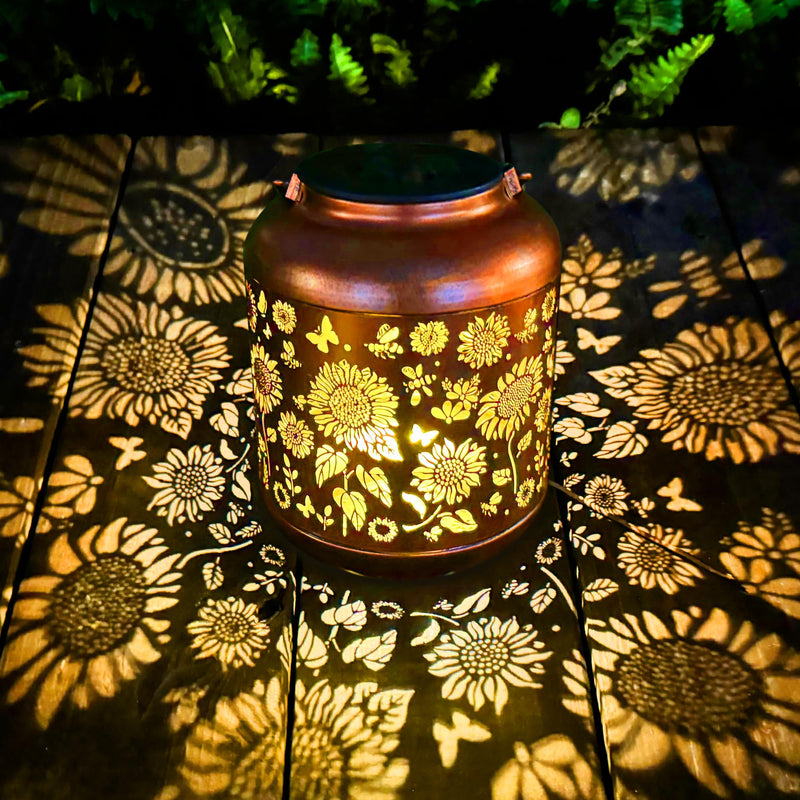 Solar Lanterns Outdoor, Waterproof Hanging Solar Lantern Garden Decor, Solar Lights for Backyard Porch Patio Table Yard Balcony Lawn Pathway, Sunflower Gifts for Women Grandma Mom 1
