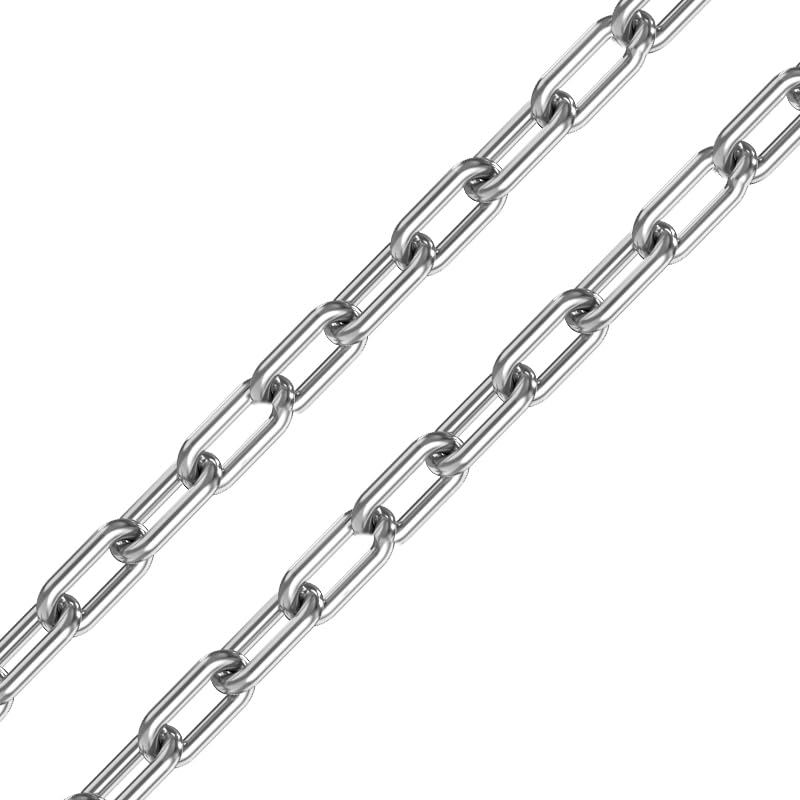 Stainless Steel Link Chain, 304 Stainless Steel Link Proof Coil Chain Heavy Duty Chains Hanging Safety Chain for Swing Plants Anti-Theft 5/64in-16.4ft - NewNest Australia