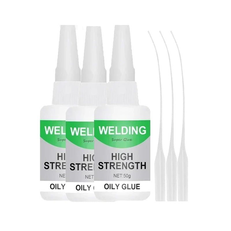 150ml Wood & Parquet Adhesive, Welding High-Strength Oily Glue, Universal Super Glue Gel, Instant Bonding, Strong Adhesion, Repairs Last Long Time for Metal, Wood, Ceramics,Leather, Glass(50g/3PCS) clear 3PC