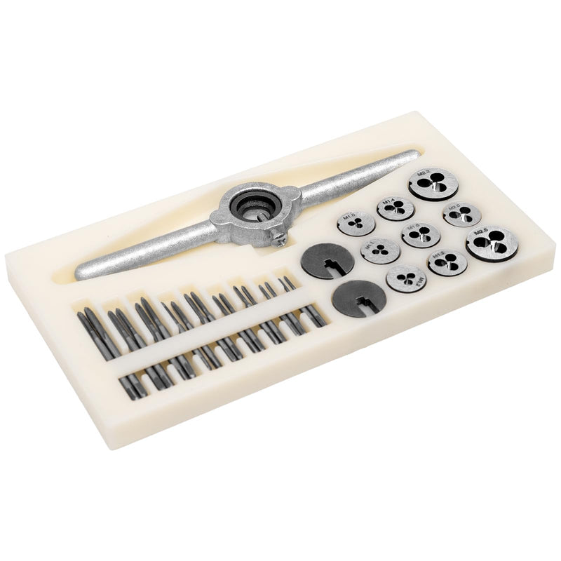 31pcs Mini Tap and Die Set, Tap & Die Sets M1 to M2.5, Thread Repair Kits for Threading Internal and External Threads, U7V-9PB-MX3394
