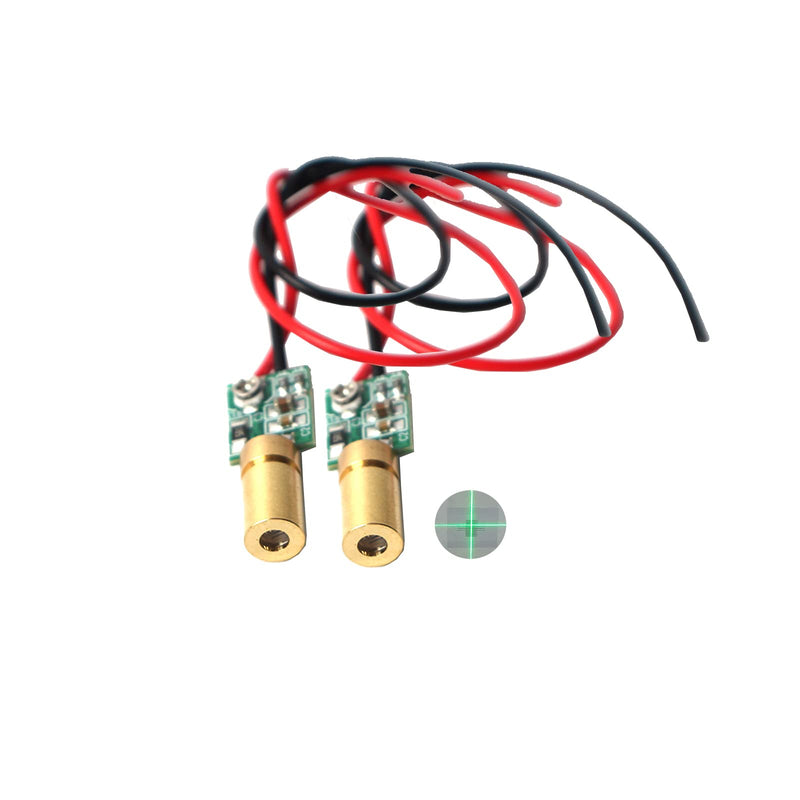 520nm green line laser module industrial laser module adjustable focus (6mm-traverse-2pack) Traverse-2pack