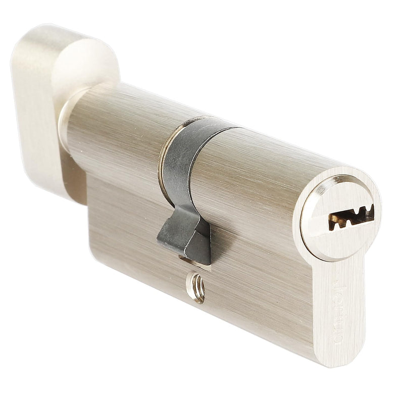 Group B 70mm(30/10/30) KEYED Alike (Multiple cylinders Sharing one Key) Copper Euro Profile Lock Cylinder with 3 Keys (dimple), Single Open, Satin Nickle, Anti-Rust, Corrosion Resistant