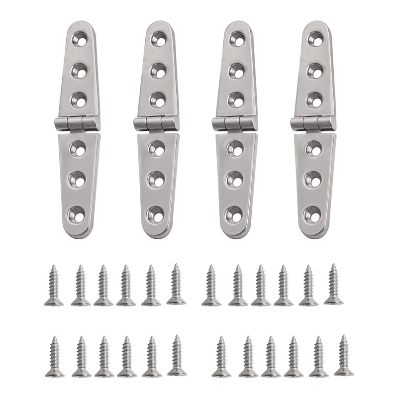 6 inch x 1 inch Heavy Duty Boat Door Hinge 316 Stainless Steel Strap Marine Hatch Casting Butt Hinge, for Boat Cabinet Furniture Hardware, 4 Pack