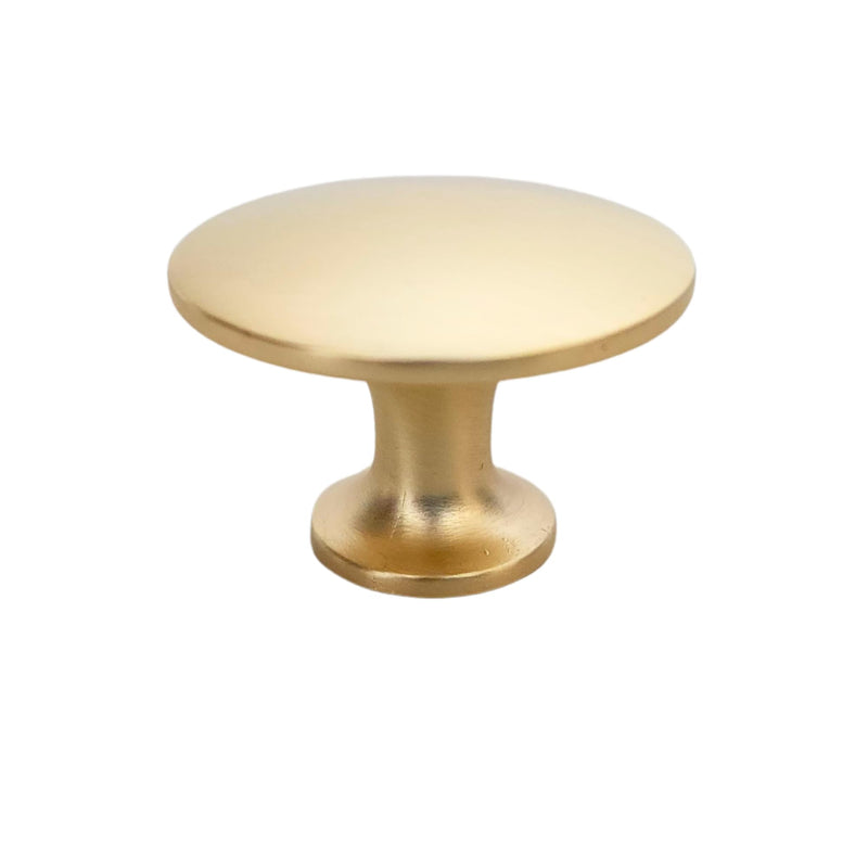 CAYBO Brushed Brass 1.24 inch / 31.5mm (Diameter) Slim Round Knobs for Bathroom, Kitchen, Office and Closet cabinets and Drawers 5 Pack 5 Pack 1.50"/38mm
