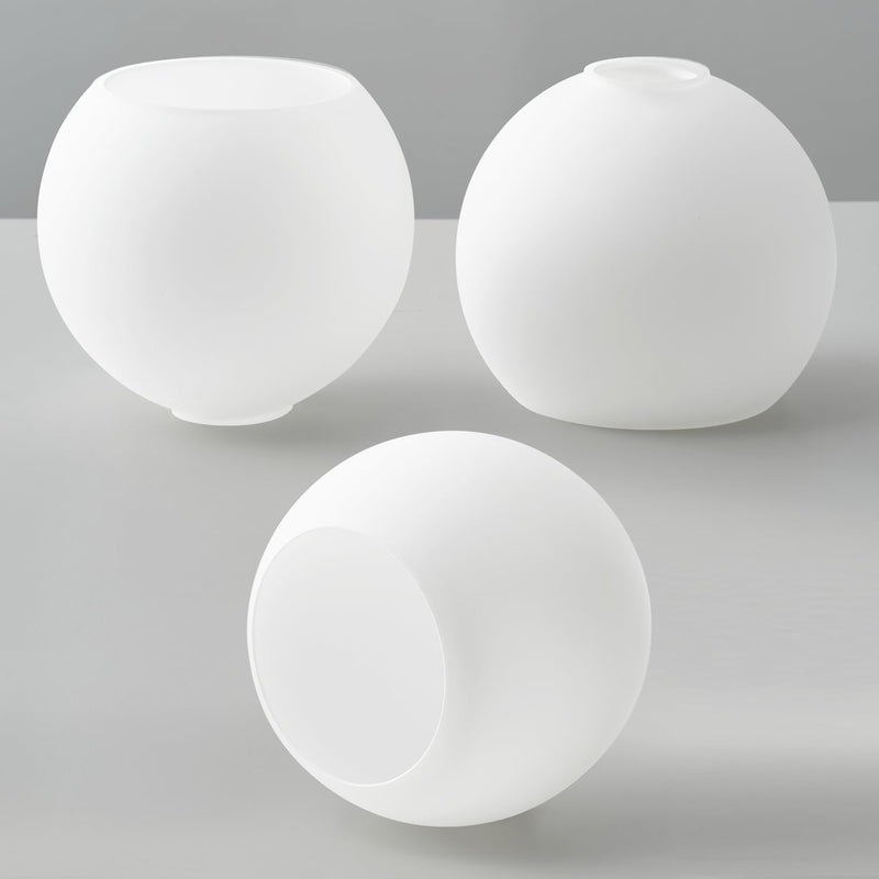 3 Pack Fixture Replacement Globe Shade, 6 Inch Diameter, E26 Base 1-5/8 Inch Fitter, Glass Globe Lampshade Cover for Pendant Wall Sconce Chandelier Vanity Light (3 Pack 6 Inch White Frosted Glass) 3 Pack 6 Inch White Frosted Glass