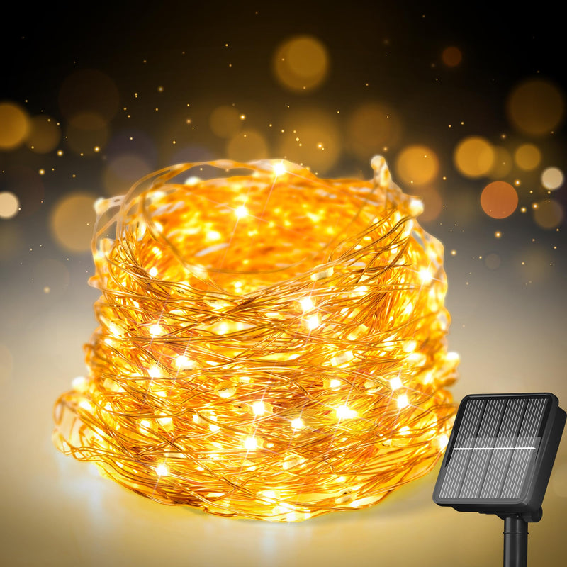 200 LED 72Ft Solar String Lights for Outside, Solar Fairy Lights for Outside Waterproof with 8 Modes, Solar Lights Outdoor for Patio Tree Christmas Party Wedding Decor(Warm White) 1 Pack Warm White