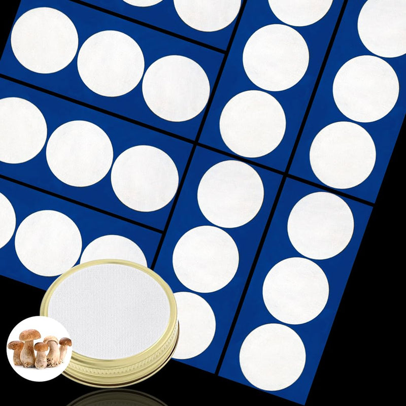 24 Pieces Synthetic Filter Paper Stickers 58 mm PTFE Filter Disc 0.3 μm for Mushroom Cultivation Wide Mouth Jar Lids 58mm