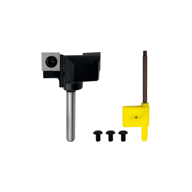 CNC Spoilboard Surfacing Router Bit,2 Wing 1-1/2 inch Cutting Diameter, 1/4 inch Shank,Carbide Tipped Slab Flattening Bit for Woodworking by LU&MN 1 1/2" Cutting Dia.