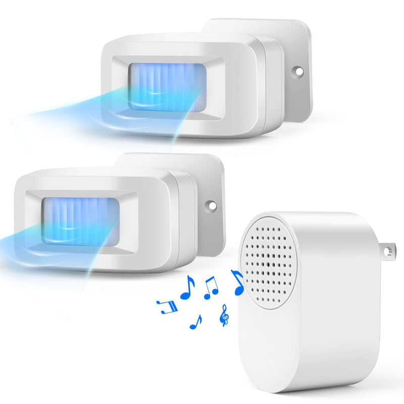 Driveway Alarm Motion Sensor - Driveway Alarms Wireless Outside Weatherproof Motion Detector Presence Outdoor Detector Door Home Security System Gate Mailbox Alert 1 Receiver and 2 Sensors