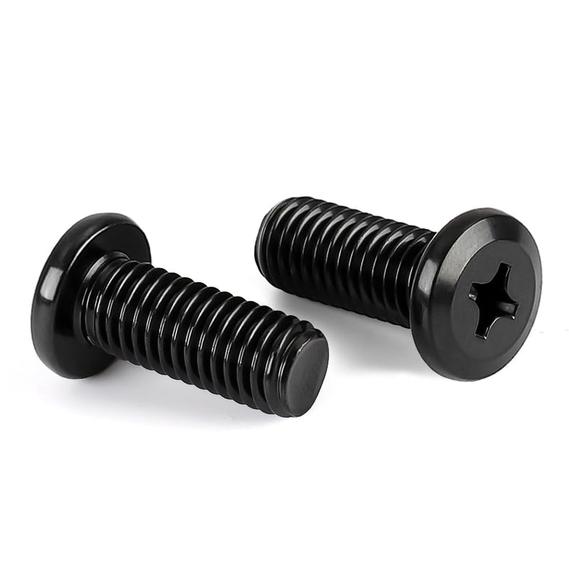 M4-0.7 x 8mm Flat Round Head Machine Screw, Furniture Bolts Countersunk Connector Screws, Stainless Steel 18-8 (304), Black Finish, Fully Threaded, 50 PCS M4-0.7 x 8mm