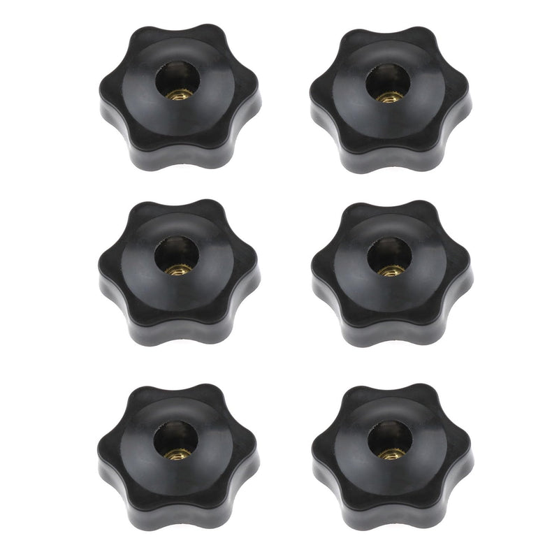 T Track Knobs Six-Star Thru Knobs 1/4”-20 Hole Knobs for Sawing Machine Drilling Machine Lathe Fixed Length Fixture -6PCS