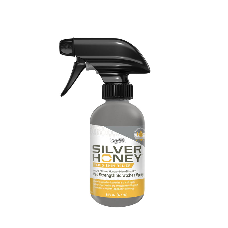 Silver Honey Rapid Relief 6oz Spray for Horses Only, Use on Equine Scratches / Pastern Dermatitis / Mud Fever / Dew Poisoning / Cracked Heels