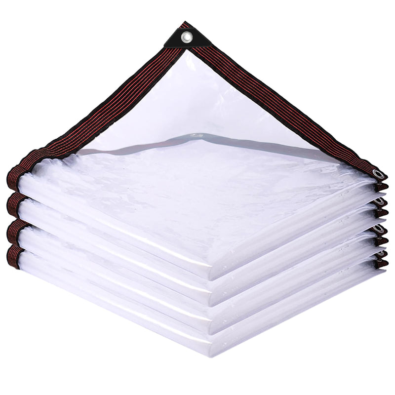 Clear Tarp Waterproof with Grommets,Heavy Duty PVC Vinyl Tarps Cover,Transparent Tarpaulin Large (Small) for Outdoor/Camping/Plant/Garden/Chicken Coop/Cat Litter 4x6 ft