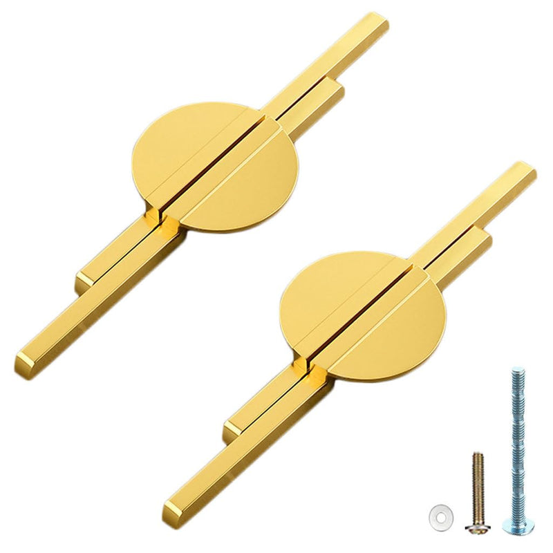 4 Pack Half Moon Cabinet Pulls Gold Drawer Pulls, 9" Length Semicircle Kitchen Cabinet Handles Brushed Brass Cabinet Pulls for Dresser Hardware 6.3 inch (160mm) Hole Center