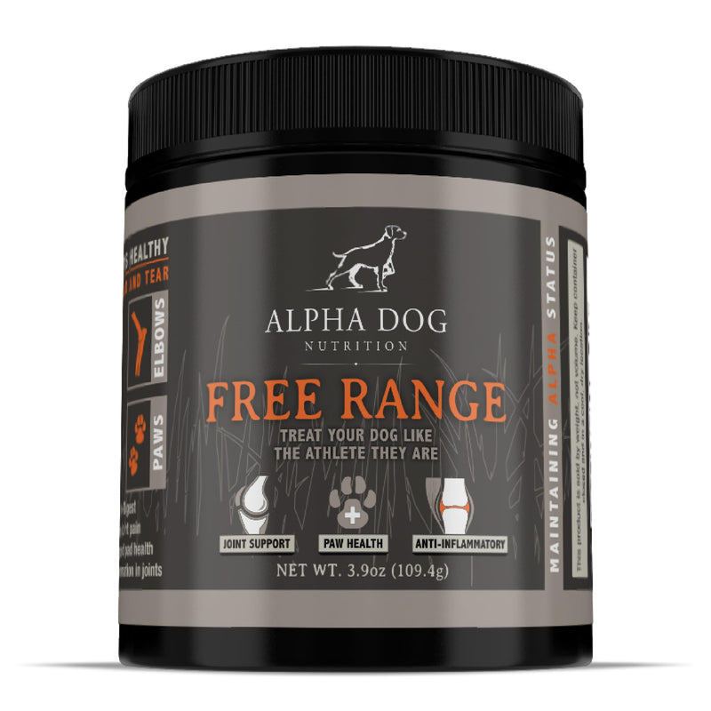 Free Range Joint Health Enhancer Supplement Powder for Dogs by Alpha Dog Nutrition - Premium Dog Arthritis Vitamins to Care for Joints - Contains Glucosamine, Chondroitin, MSM, Vitamin E, & More - PawsPlanet Australia