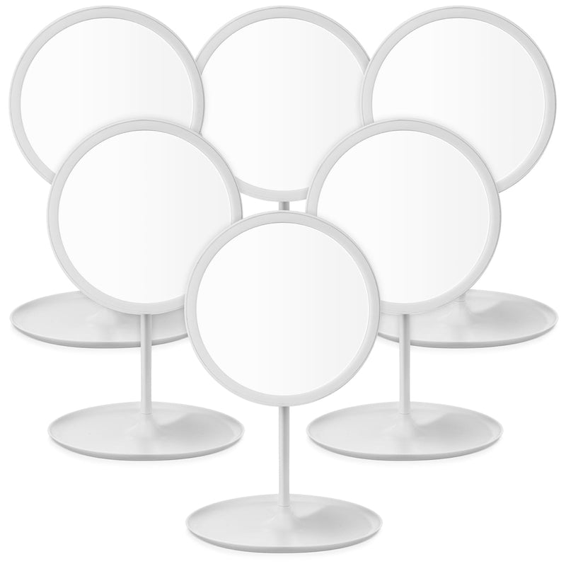 6 Pcs Spa Party Mirror Spa Party Supplies Sleepover Favors Accessory Make up Table Mirror for Sleepover Slumber Birthday Favors Adult Women Gift(White) White