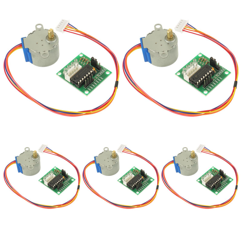 5pcs 5-Wire 4-Phase by 28BYJ-48 Stepper Motor, with 5 pcs ULN2003 5V Chip Stepper Motor Driver Board, Motor Cable Kit for Arduino PI PIC Raspberry Pi
