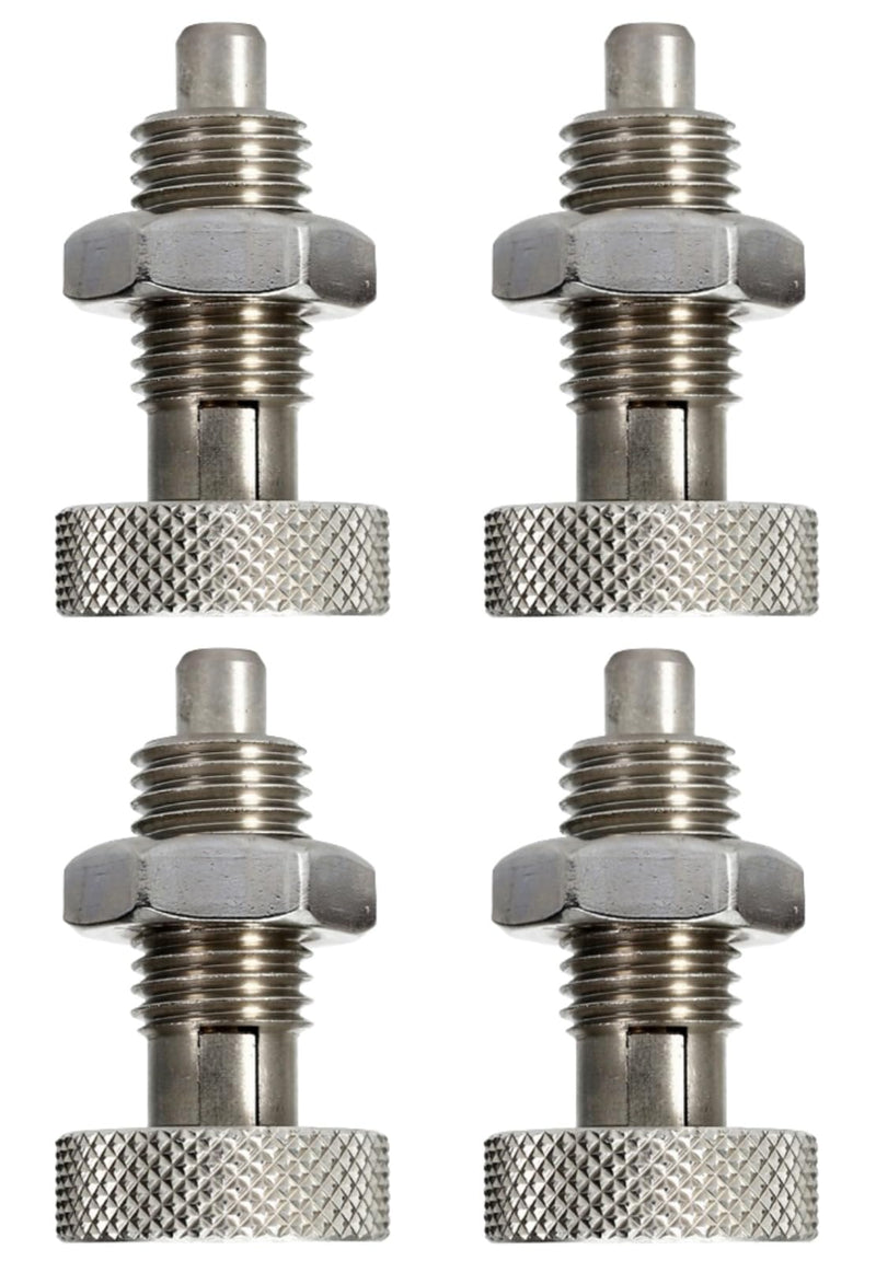 4Pcs Hand Retractable Spring Plunger, Stainless Steel Quick Release Pin M6 Lock Out with Knurled Handle for Rolling Toolbox Packout Tool Box Accessories 4