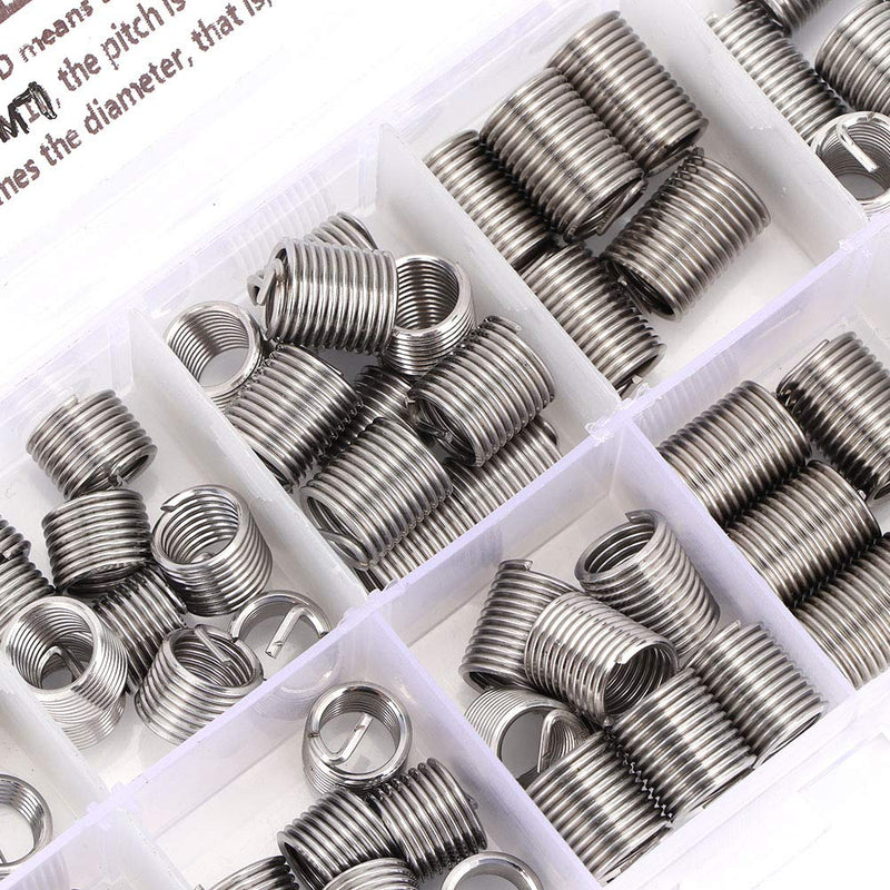 Coiled Wire Screws Sleeve 100Pcs M7x1 Coiled Wire Thread Repair Insert Sleeve Kit Stainless Steel Helicoil Type Screw Helical Threaded Inserts