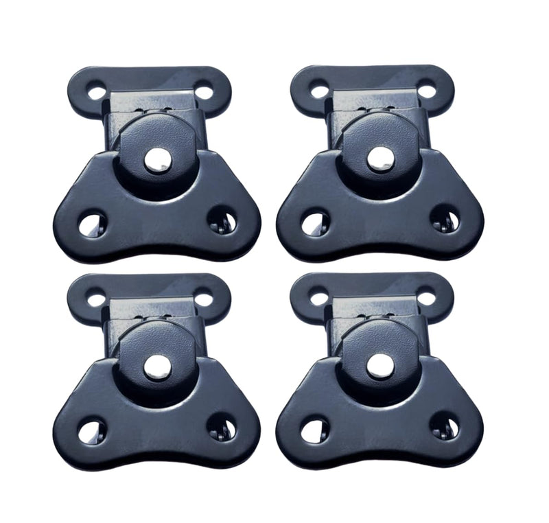 Butterfly Twist Latch and Keeper Metal Hardware Toggle Clamp Hasp Box Chest Closure with Screws for Flight Case,1.97" x 1.5" Black 4 Pcs