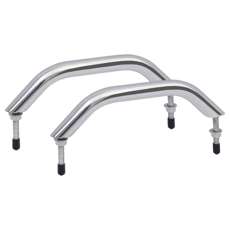 2 Pcs Boat Grab Handles, Boat Marine Grab Handle Hand Rail with Flange & Stud, Stainless Steel Boat Handrail, Marine Grab Handle for Yacht, Camper, Trailer, Motor Home, Boat