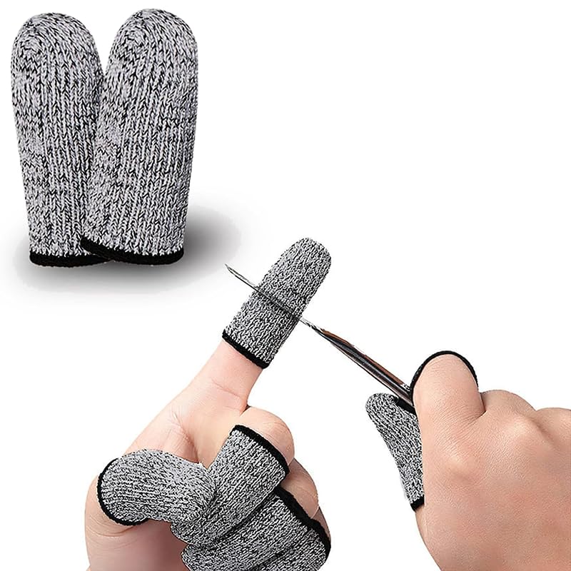 Finger Cots Cut Resistant Protector (24 Pcs) - 6.5cm Only - Finger Covers for Cuts, Gloves Life Extender, Cut Resistant Finger Protectors for Kitchen, Work, Sculpture, Anti-Slip, Reusable Gray 24PK