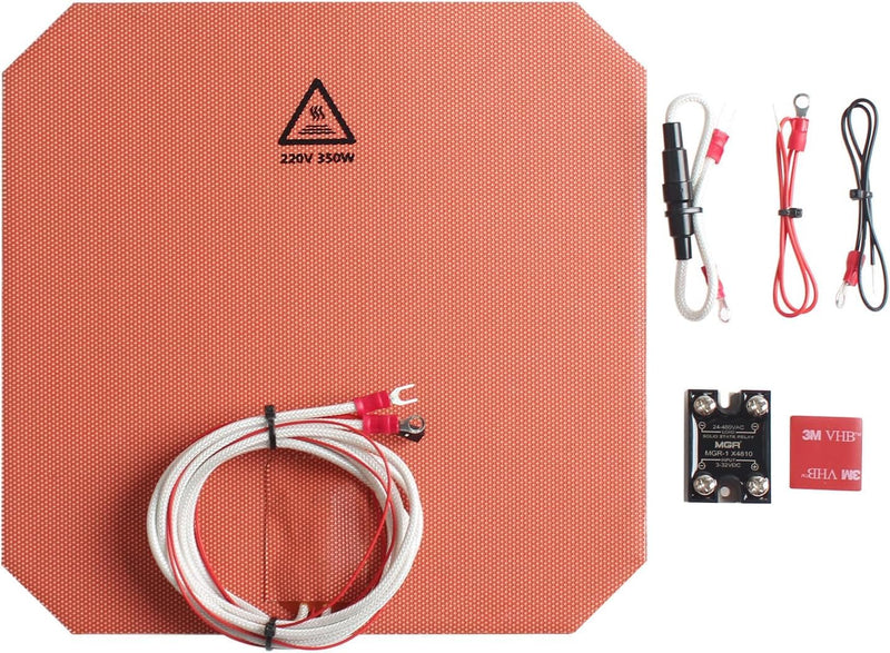 FYSETC Silicone Heating Pad for Anycubic-i3 Mega - 220V 350W Bed Plate 218x218mm: Heater Mat Built-in NTC100K Thermistor Compatible with 3D Printer Mega S/Pro A8 A6 Aluminum Platform