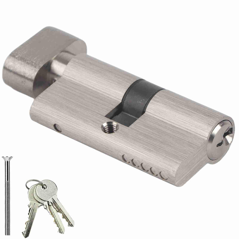 Door Lock Cylinder with Keys 60mm Single Cylinder Deadbolt for Wood and Aluminum Entry Doors, Keyed Alike Exterior Door Lock Replacement Hardware