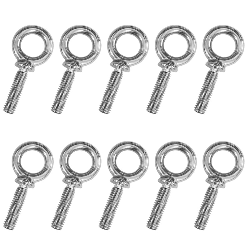1/4"-20 x 1 UNC Lifting Shoulder Eye Bolts, Marine Grade 304 Stainless Steel Threaded Nut Fastener (10 Pack) 1/4"-20 x 1" Pack of 10 (304 stainless steel)