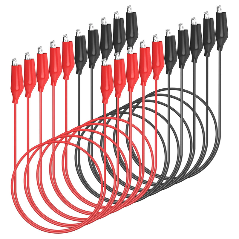 Goupchn 10PCS Alligator Clips Electrical Test Leads Dual Ended Crocodile Clips Jumper Wires for Circuit Connection Electrical Testing Red&Black Red+Black