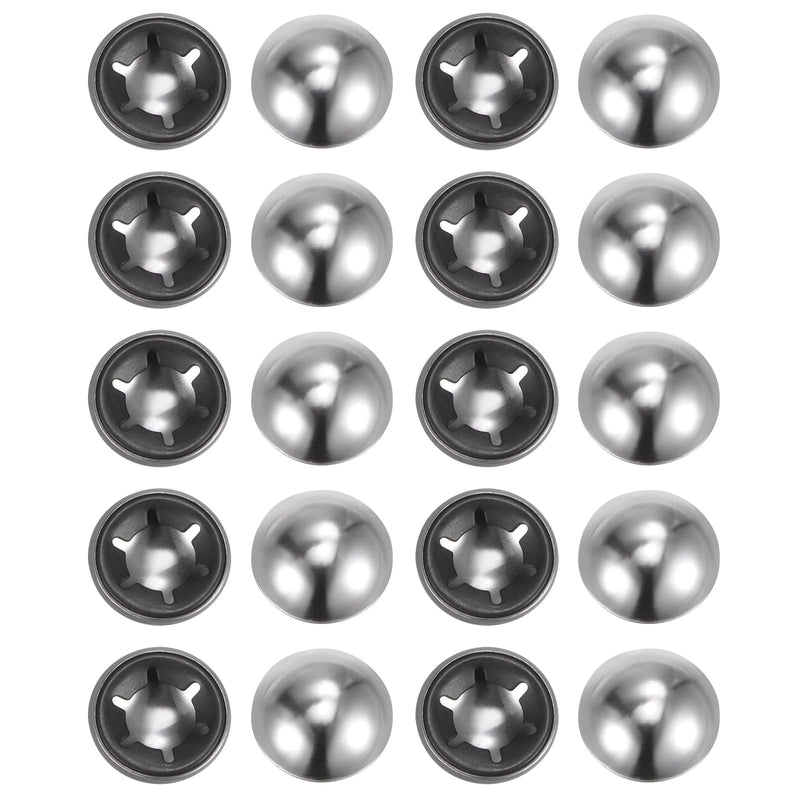 uxcell 20PCS 65Mn Steel Push on Push Nut Caps 0.39 Inch Axle Push Nut Fastener for Hand Trucks, Lawn Wagons, and Rolling Bins, M10 x 19.5mm