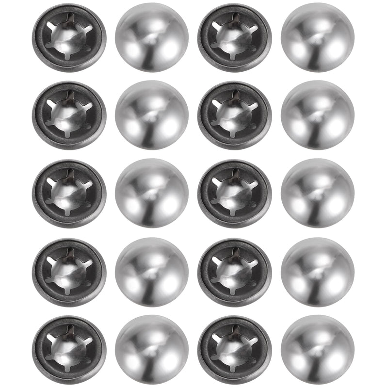uxcell 40PCS 65Mn Steel Push on Push Nut Caps 0.31 Inch Axle Push Nut Fastener for Hand Trucks, Lawn Wagons, and Rolling Bins, M8 x 16mm