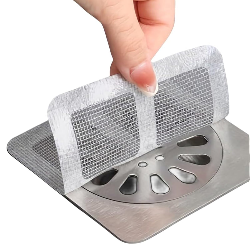20PCS Pack,4"" X 4"" Disposable Shower Drain Cover Hair Catcher Shower Drain Mesh Stickers, Bathroom, Laundry, Bathtub, Kitchen, Sink, for Human and pet Hair (20 PCS), White