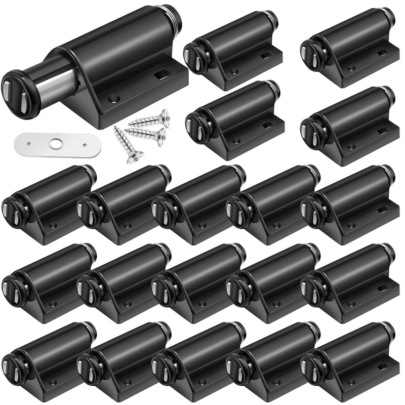 Gisafai 20 Pcs Magnetic Push to Open Door Latches Magnetic Touch Latch with Hardware Pop Out Push Latches for Cabinets Drawer Push Catch for Furniture Closet Door Kitchen (Black) Black