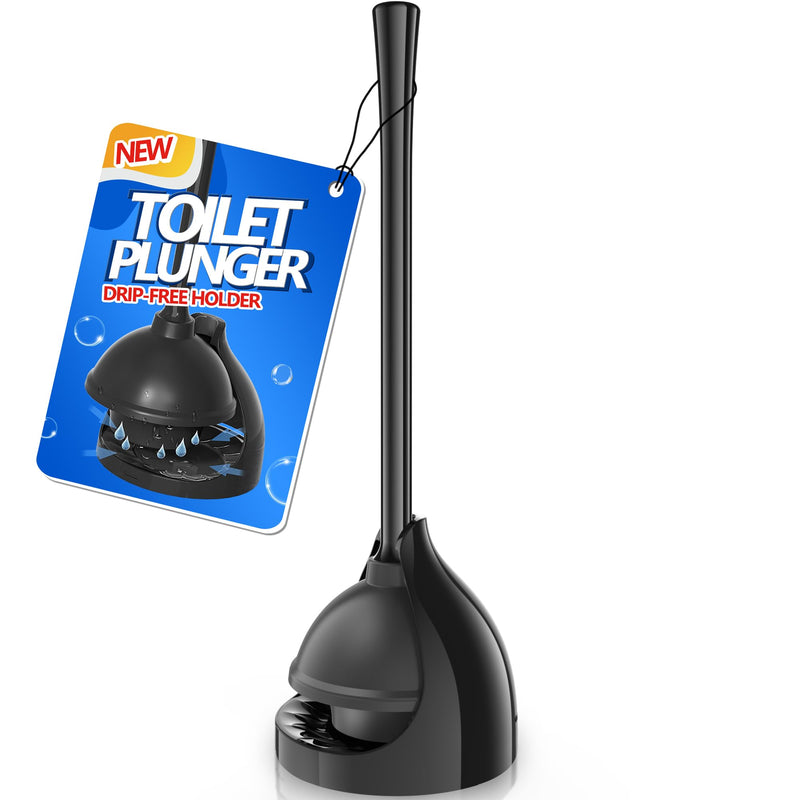 Toilet Plunger with Holder, Plunger with Unique Holder, Plungers for Bathroom with Holder, Toilet Plunger Heavy Duty (1, Black) 1 - NewNest Australia